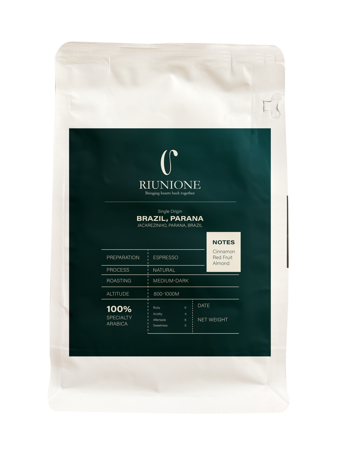 Riunione Brazilian Coffee - Whole Beans 250gm