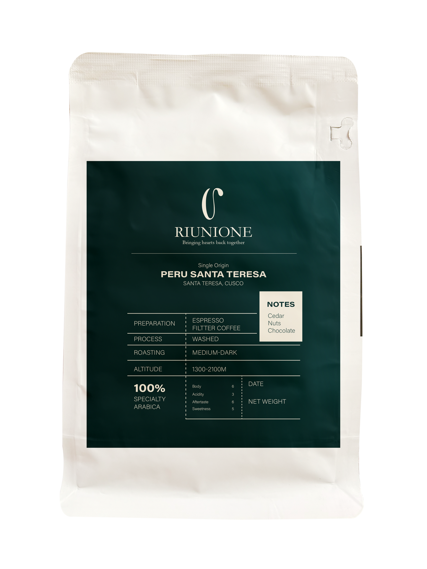 Riunione Peruvian Coffee  - Whole Beans 250gm